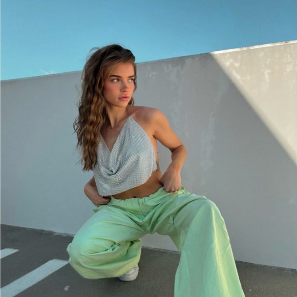 American Threads brand, Silver crop top with sparkles, brand new, never worn. - Picture 2 of 3